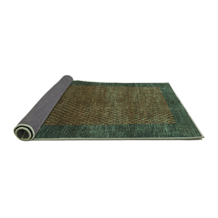 Sideview of Abstract Turquoise Contemporary Rug, con282turq