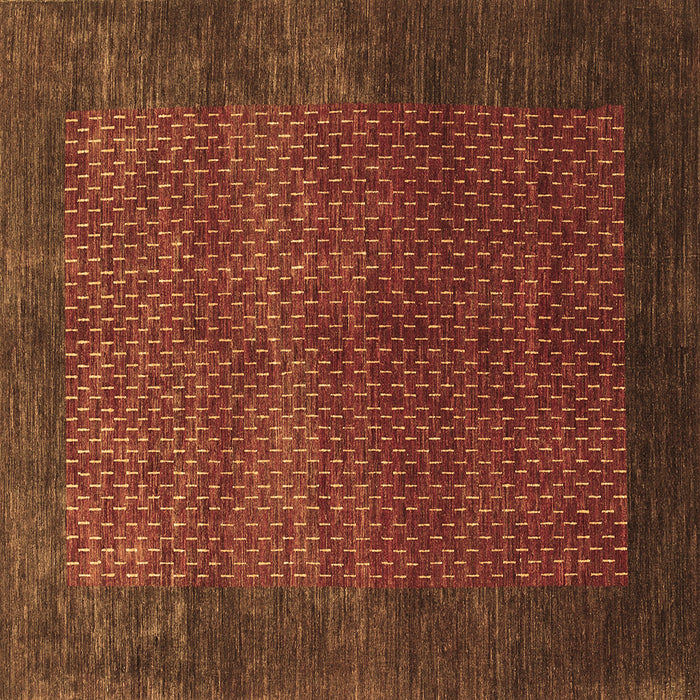 Square Machine Washable Abstract Brown Contemporary Rug, wshcon282brn