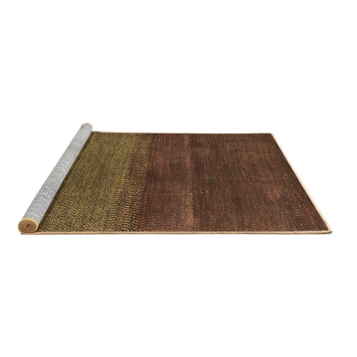 Sideview of Machine Washable Abstract Brown Contemporary Rug, wshcon2830brn