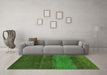 Machine Washable Abstract Green Contemporary Area Rugs in a Living Room,, wshcon2830grn