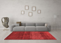 Machine Washable Abstract Red Contemporary Rug, wshcon2830red