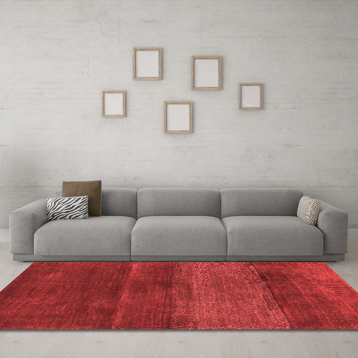 Contemporary Red Washable Rugs