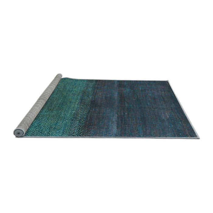 Sideview of Machine Washable Abstract Light Blue Contemporary Rug, wshcon2830lblu