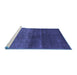 Sideview of Machine Washable Abstract Blue Contemporary Rug, wshcon2830blu