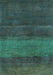 Machine Washable Abstract Turquoise Contemporary Area Rugs, wshcon2830turq