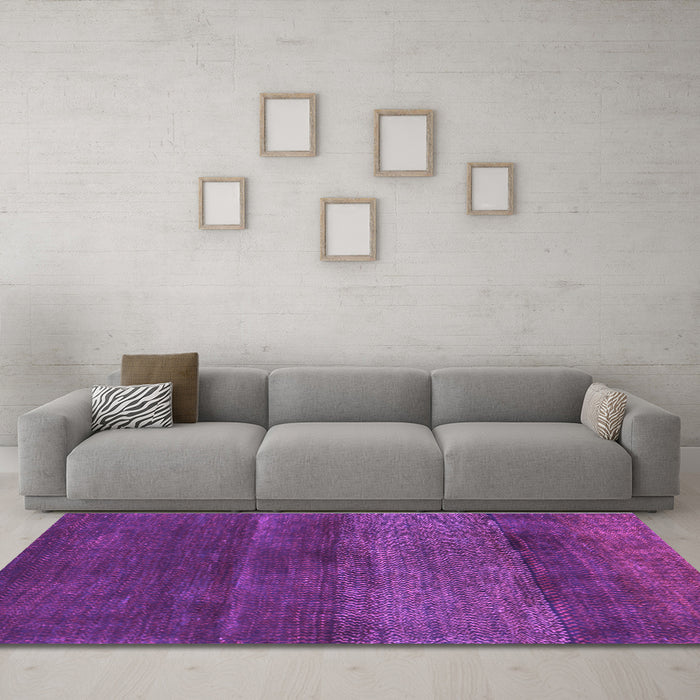 Machine Washable Abstract Purple Contemporary Area Rugs in a Living Room, wshcon2830pur