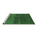 Sideview of Machine Washable Abstract Emerald Green Contemporary Area Rugs, wshcon2830emgrn