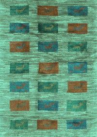 Abstract Turquoise Contemporary Rug, con2831turq