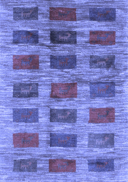 Abstract Blue Contemporary Rug, con2831blu