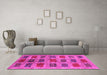 Machine Washable Abstract Pink Contemporary Rug in a Living Room, wshcon2831pnk