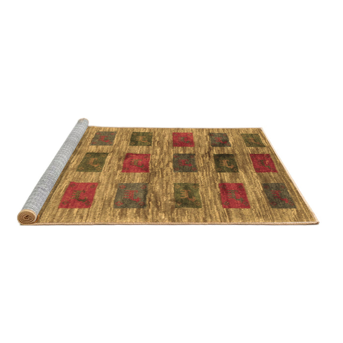 Sideview of Machine Washable Abstract Brown Contemporary Rug, wshcon2831brn