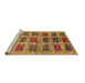 Sideview of Machine Washable Abstract Brown Contemporary Rug, wshcon2831brn