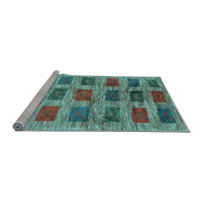 Sideview of Machine Washable Abstract Light Blue Contemporary Rug, wshcon2831lblu
