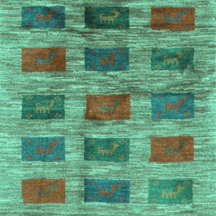Machine Washable Abstract Turquoise Contemporary Area Rugs, wshcon2831turq