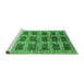 Sideview of Machine Washable Abstract Emerald Green Contemporary Area Rugs, wshcon2831emgrn