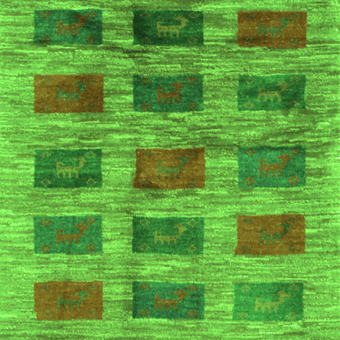 Serging Thickness of Machine Washable Abstract Green Contemporary Area Rugs, wshcon2831grn