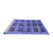 Sideview of Machine Washable Abstract Blue Contemporary Rug, wshcon2831blu