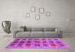 Machine Washable Abstract Purple Contemporary Area Rugs in a Living Room, wshcon2831pur