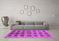 Machine Washable Abstract Purple Contemporary Rug, wshcon2831pur