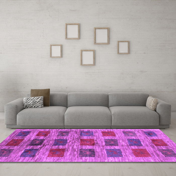 Machine Washable Abstract Purple Contemporary Area Rugs in a Living Room, wshcon2831pur
