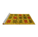 Sideview of Machine Washable Abstract Yellow Contemporary Rug, wshcon2831yw