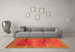 Machine Washable Abstract Orange Contemporary Area Rugs in a Living Room, wshcon2832org