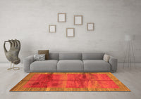 Machine Washable Abstract Orange Contemporary Rug, wshcon2832org