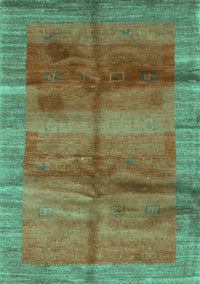 Abstract Turquoise Contemporary Rug, con2832turq