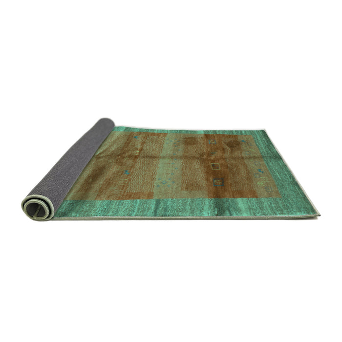 Sideview of Abstract Turquoise Contemporary Rug, con2832turq