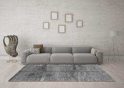 Machine Washable Abstract Gray Contemporary Rug in a Living Room,, wshcon2832gry