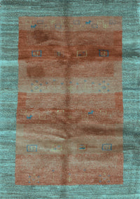 Abstract Light Blue Contemporary Rug, con2832lblu