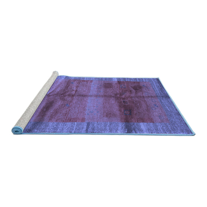 Sideview of Machine Washable Abstract Blue Contemporary Rug, wshcon2832blu