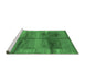 Sideview of Machine Washable Abstract Emerald Green Contemporary Area Rugs, wshcon2832emgrn