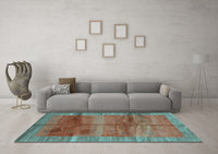 Machine Washable Abstract Light Blue Contemporary Rug, wshcon2832lblu