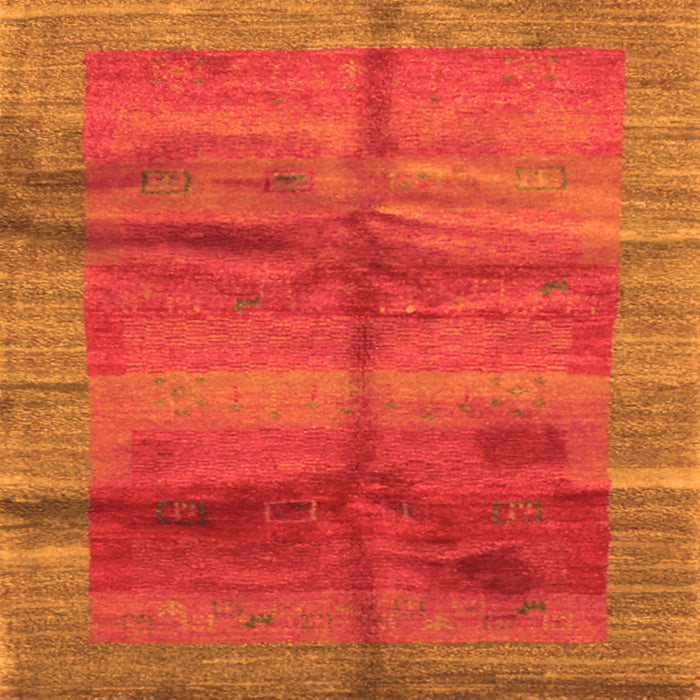 Serging Thickness of Abstract Orange Contemporary Rug, con2832org