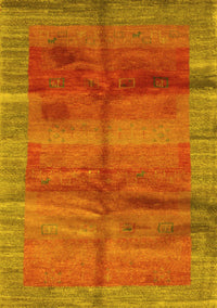 Abstract Yellow Contemporary Rug, con2832yw