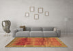 Machine Washable Abstract Brown Contemporary Rug in a Living Room,, wshcon2832brn