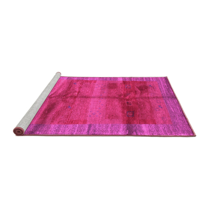 Sideview of Machine Washable Abstract Pink Contemporary Rug, wshcon2832pnk