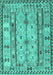 Machine Washable Abstract Turquoise Contemporary Area Rugs, wshcon2833turq