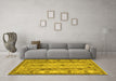 Machine Washable Abstract Yellow Contemporary Rug in a Living Room, wshcon2833yw