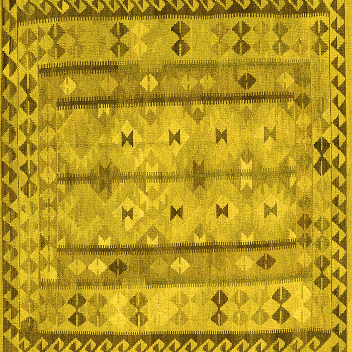 Square Abstract Yellow Contemporary Rug, con2833yw