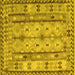 Square Abstract Yellow Contemporary Rug, con2833yw