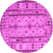 Round Abstract Pink Contemporary Rug, con2833pnk