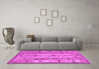 Machine Washable Abstract Pink Contemporary Rug, wshcon2833pnk