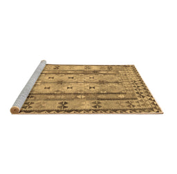 Sideview of Machine Washable Abstract Brown Contemporary Rug, wshcon2833brn