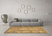 Machine Washable Abstract Brown Contemporary Rug in a Living Room,, wshcon2833brn