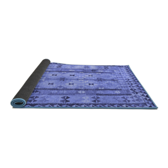 Sideview of Abstract Blue Contemporary Rug, con2833blu