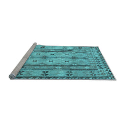 Sideview of Machine Washable Abstract Light Blue Contemporary Rug, wshcon2833lblu