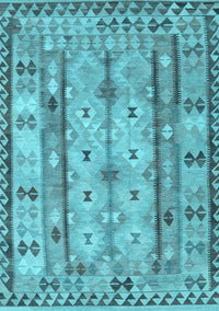 Abstract Light Blue Contemporary Rug, con2833lblu