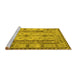 Sideview of Machine Washable Abstract Yellow Contemporary Rug, wshcon2833yw